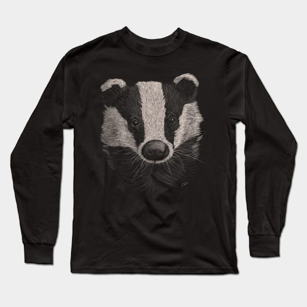 European Badger Long Sleeve T-Shirt by Walking in Nature